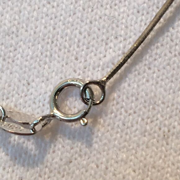 Sterling Silver Pink Sapphire Necklace Lab Created CZ Heart Pendant Snake Chain - Picture 6 of 16